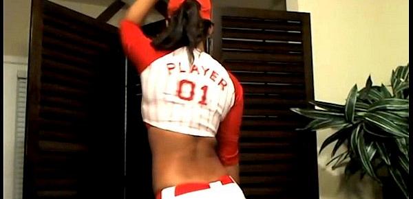  Busty bad girl horniest baseball fan ever